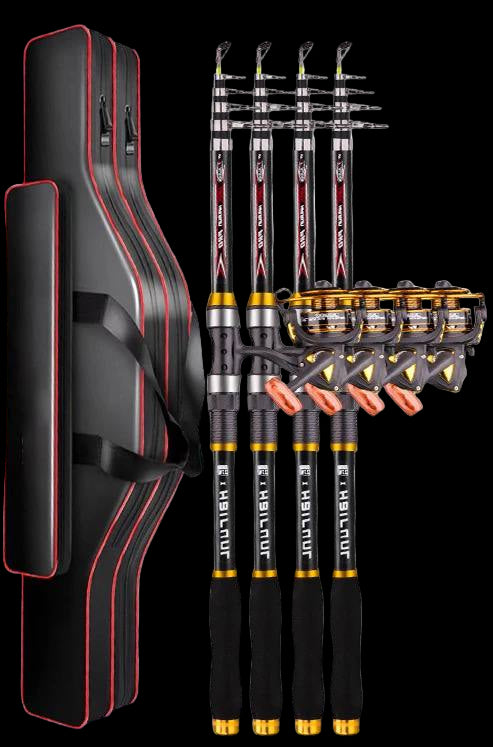 Fishing Rod Kit 4 Rods — Multiple Lengths & Reel Types (Free Gift Included 🎁)